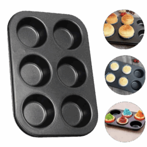 Assadeira Cupcake 6 Formas em Metal 26x18cm